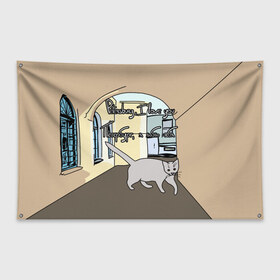 Флаг-баннер с принтом Петербургский кот в Курске, 100% полиэстер | размер 67 х 109 см, плотность ткани — 95 г/м2; по краям флага есть четыре люверса для крепления | кот | кошки | петербург | питерские дворы | романтика | санкт петербург | я люблю тебя