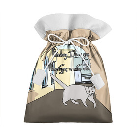 Подарочный 3D мешок с принтом Петербургский кот в Курске, 100% полиэстер | Размер: 29*39 см | кот | кошки | петербург | питерские дворы | романтика | санкт петербург | я люблю тебя