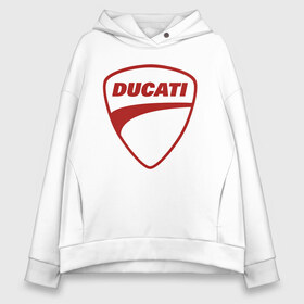 Женское худи Oversize хлопок с принтом Ducati Logo (Z) в Курске, френч-терри — 70% хлопок, 30% полиэстер. Мягкий теплый начес внутри —100% хлопок | боковые карманы, эластичные манжеты и нижняя кромка, капюшон на магнитной кнопке | audi | audi ag | corse | ducati | ducati corse | ducati motor holding | hypermotard | multistrada | panigale | scrambler | streetfighter | supersport | дукати | массимо борди | мото | фабио тальони