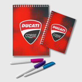 Блокнот с принтом Ducati Corse (Z) в Курске, 100% бумага | 48 листов, плотность листов — 60 г/м2, плотность картонной обложки — 250 г/м2. Листы скреплены удобной пружинной спиралью. Цвет линий — светло-серый
 | audi | audi ag | corse | ducati | ducati corse | ducati motor holding | hypermotard | multistrada | panigale | scrambler | streetfighter | supersport | дукати | массимо борди | мото | фабио тальони