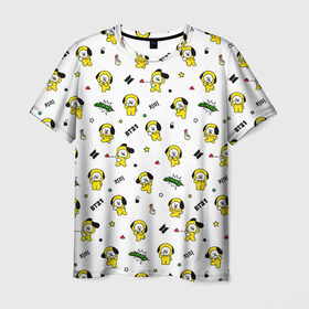Мужская футболка 3D с принтом BT21 CHIMMY в Курске, 100% полиэфир | прямой крой, круглый вырез горловины, длина до линии бедер | bt 21 | bt21 chimmy | bts | chimmy | бт 21 | собачка | чими