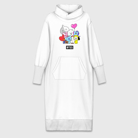 Платье удлиненное хлопок с принтом BT21 chibi в Курске,  |  | army | bt 21 | bt21 | bts | chimmy | cooky | koya | mang | rj | shooky | tata | van | арджей | бт21 | бтс | ван | коя | куки | манг | тата | чими | шоки