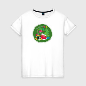 Женская футболка хлопок с принтом Dear Santa, I want it all... в Курске, 100% хлопок | прямой крой, круглый вырез горловины, длина до линии бедер, слегка спущенное плечо | daffy | duck | tunes | vdzajul | дак | даффи