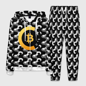 Мужской костюм 3D с принтом BTC БИТКОИН (S) в Курске, 100% полиэстер | Манжеты и пояс оформлены тканевой резинкой, двухслойный капюшон со шнурком для регулировки, карманы спереди | bitcoin | btc | биткоин | валюта | деньги | криптовалюта