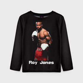 Детский лонгслив 3D с принтом Roy Jones в Курске, 100% полиэстер | длинные рукава, круглый вырез горловины, полуприлегающий силуэт
 | boxer | boxing | great boxer | roy jones | roy jones lettering | roy jones print | бокс | боксер | великий боксер | надпись roy jones | принт roy jones | рой джонс