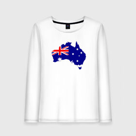 Женский лонгслив хлопок с принтом Австралия в Курске, 100% хлопок |  | Тематика изображения на принте: австралия | государство | материк | страна | флаг