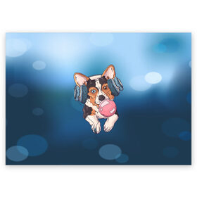 Поздравительная открытка с принтом Dog в Курске, 100% бумага | плотность бумаги 280 г/м2, матовая, на обратной стороне линовка и место для марки
 | Тематика изображения на принте: animal | dog | pet | puppy | арт | животные | пес | собаки