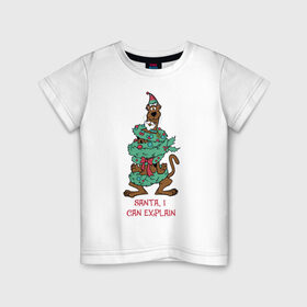Детская футболка хлопок с принтом Santa, I can explain в Курске, 100% хлопок | круглый вырез горловины, полуприлегающий силуэт, длина до линии бедер | 005850 | scooby doo | shaggy | vdkotan | велма | дафна | скуби | скуби ду | шэгги