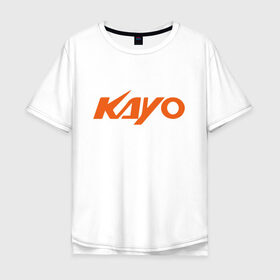 Мужская футболка хлопок Oversize с принтом KAYO LOGO (Z) в Курске, 100% хлопок | свободный крой, круглый ворот, “спинка” длиннее передней части | kayo | moto | motorcycle | sport | байк | кайо | мото | мотоциклы | спорт