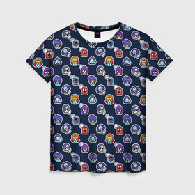 Женская футболка 3D с принтом EMOJI Brawl Stars MONOGRAM в Курске, 100% полиэфир ( синтетическое хлопкоподобное полотно) | прямой крой, круглый вырез горловины, длина до линии бедер | brawl stars | emoji | fashion | game | hip hop | мода | уличная мода | хип хоп | эмоджи