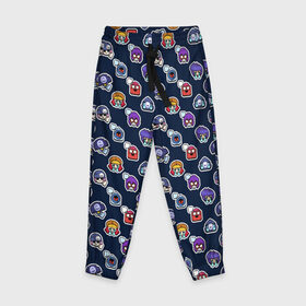 Детские брюки 3D с принтом EMOJI Brawl Stars MONOGRAM в Курске, 100% полиэстер | манжеты по низу, эластичный пояс регулируется шнурком, по бокам два кармана без застежек, внутренняя часть кармана из мелкой сетки | brawl stars | emoji | fashion | game | hip hop | мода | уличная мода | хип хоп | эмоджи