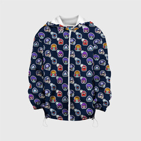 Детская куртка 3D с принтом EMOJI Brawl Stars MONOGRAM в Курске, 100% полиэстер | застежка — молния, подол и капюшон оформлены резинкой с фиксаторами, по бокам — два кармана без застежек, один потайной карман на груди, плотность верхнего слоя — 90 г/м2; плотность флисового подклада — 260 г/м2 | brawl stars | emoji | fashion | game | hip hop | мода | уличная мода | хип хоп | эмоджи