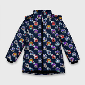 Зимняя куртка для девочек 3D с принтом EMOJI Brawl Stars MONOGRAM в Курске, ткань верха — 100% полиэстер; подклад — 100% полиэстер, утеплитель — 100% полиэстер. | длина ниже бедра, удлиненная спинка, воротник стойка и отстегивающийся капюшон. Есть боковые карманы с листочкой на кнопках, утяжки по низу изделия и внутренний карман на молнии. 

Предусмотрены светоотражающий принт на спинке, радужный светоотражающий элемент на пуллере молнии и на резинке для утяжки. | brawl stars | emoji | fashion | game | hip hop | мода | уличная мода | хип хоп | эмоджи