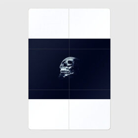 Магнитный плакат 2Х3 с принтом Череп в Курске, Полимерный материал с магнитным слоем | 6 деталей размером 9*9 см | skull | глазницы | квадратики | синий | скелет | череп | черепушка
