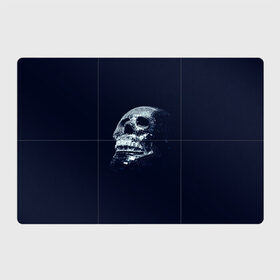 Магнитный плакат 3Х2 с принтом Череп в Курске, Полимерный материал с магнитным слоем | 6 деталей размером 9*9 см | skull | глазницы | квадратики | синий | скелет | череп | черепушка