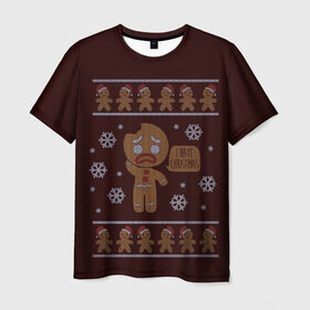 Мужская футболка 3D с принтом I Hate Christmas в Курске, 100% полиэфир | прямой крой, круглый вырез горловины, длина до линии бедер | Тематика изображения на принте: 