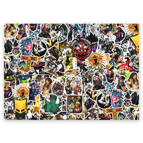 Поздравительная открытка с принтом JoJo’s Sticker Bombing в Курске, 100% бумага | плотность бумаги 280 г/м2, матовая, на обратной стороне линовка и место для марки
 | anime | jojo’s bizarre adventure | sticker bombing | аниме | джо джо | жо жо | манга | мультфильм | невероятные приключения джоджо | персонаж | стикер бомбинг