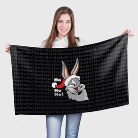 Флаг 3D с принтом Ho в Курске, 100% полиэстер | плотность ткани — 95 г/м2, размер — 67 х 109 см. Принт наносится с одной стороны | bugs | bunny | looney | tunes | vdzajul | багз | бани | банни