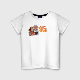 Детская футболка хлопок с принтом Back to the Future в Курске, 100% хлопок | круглый вырез горловины, полуприлегающий силуэт, длина до линии бедер | 