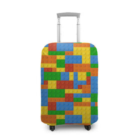 Чехол для чемодана 3D с принтом Конструктор в Курске, 86% полиэфир, 14% спандекс | двустороннее нанесение принта, прорези для ручек и колес | детская | игрушки | игры | конструктор | необычная | оригинальная | прикольная | разноцветная | стиль | тетрис | цветная