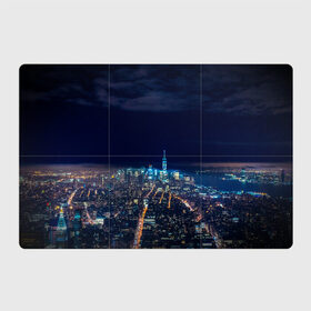 Магнитный плакат 3Х2 с принтом Ночной город в Курске, Полимерный материал с магнитным слоем | 6 деталей размером 9*9 см | city | new york city | город | ночь | нью йорк
