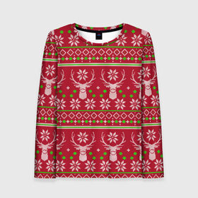 Женский лонгслив 3D с принтом Viral sweater в Курске, 100% полиэстер | длинные рукава, круглый вырез горловины, полуприлегающий силуэт | deer | happy new year | new year | santa | защитный экран | корона | коронавирус | новогодний свитер | новый год | свитер | свитер с маской | свитер с оленями