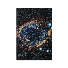 Обложка для паспорта матовая кожа с принтом Формула Вселенной в Курске, натуральная матовая кожа | размер 19,3 х 13,7 см; прозрачные пластиковые крепления | Тематика изображения на принте: альберт эйнштейн | астрономия | звезды | космос | наука | небо | созвездия | теория большого взрыва | формулы | эйнштейн