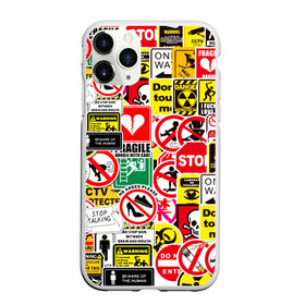 Чехол для iPhone 11 Pro Max матовый с принтом Запрещающие знаки в Курске, Силикон |  | Тематика изображения на принте: danger | sticker bombing | запрещающие знаки | опасность | прикол | стикер бомбинг | череп