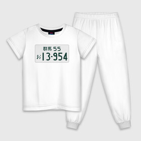 Детская пижама хлопок с принтом Initial D Номер  в Курске, 100% хлопок |  брюки и футболка прямого кроя, без карманов, на брюках мягкая резинка на поясе и по низу штанин
 | ae86 | initial d | jdm | анимэ | иероглифы | номер | япония