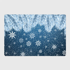 Магнитный плакат 3Х2 с принтом Снежное Настроенние в Курске, Полимерный материал с магнитным слоем | 6 деталей размером 9*9 см | елочные иголки | новый год | рисунок | снег | снежинки
