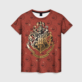 Женская футболка 3D с принтом Hogwarts в Курске, 100% полиэфир ( синтетическое хлопкоподобное полотно) | прямой крой, круглый вырез горловины, длина до линии бедер | gryffindor | harry potter | hermione jean granger | hogwarts | hufflepuff | ravenclaw | ron weasley | slytherin | warner bros | ворнер | гарри поттер | гермиона джин грейнджер | гриффиндор | когтевран | пуффендуй | рон уизли | слизарен | слизерин
