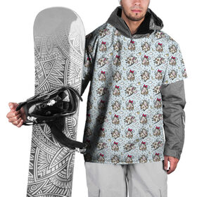 Накидка на куртку 3D с принтом Новогодний фон с бычком в Курске, 100% полиэстер |  | Тематика изображения на принте: 