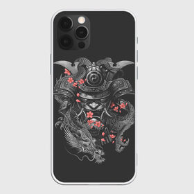 Чехол для iPhone 12 Pro Max с принтом Самурай и дракон в Курске, Силикон |  | cherry | flower petals | helmet | japan | katana | ronin | sakura | samurai | вишня | катана | лепестки цветка | ронин | сакура | самурай | шлем | япония