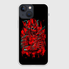 Чехол для iPhone 13 mini с принтом Death Samurai в Курске,  |  | 2077 | art | blood | cyber | cyberpunk | dead | death | demon | japan | mask | ninja | oni | samurai | shadow | shogun | tokyo | warior | арт | воин | война | демон | катана | кибер | киберпанк | кровь | маска | мертвый | ниндзя | путь | самурай