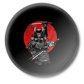 Значок с принтом Samurai в Курске,  металл | круглая форма, металлическая застежка в виде булавки | 2077 | art | blood | cyber | cyberpunk | dead | death | demon | japan | mask | ninja | oni | samurai | shadow | shogun | tokyo | warior | арт | воин | война | демон | катана | кибер | киберпанк | кровь | маска | мертвый | ниндзя | путь | самурай