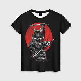 Женская футболка 3D с принтом Samurai в Курске, 100% полиэфир ( синтетическое хлопкоподобное полотно) | прямой крой, круглый вырез горловины, длина до линии бедер | Тематика изображения на принте: 2077 | art | blood | cyber | cyberpunk | dead | death | demon | japan | mask | ninja | oni | samurai | shadow | shogun | tokyo | warior | арт | воин | война | демон | катана | кибер | киберпанк | кровь | маска | мертвый | ниндзя | путь | самурай