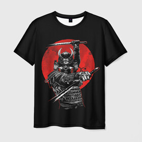 Мужская футболка 3D с принтом Samurai в Курске, 100% полиэфир | прямой крой, круглый вырез горловины, длина до линии бедер | 2077 | art | blood | cyber | cyberpunk | dead | death | demon | japan | mask | ninja | oni | samurai | shadow | shogun | tokyo | warior | арт | воин | война | демон | катана | кибер | киберпанк | кровь | маска | мертвый | ниндзя | путь | самурай
