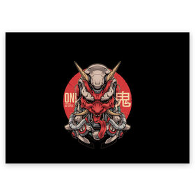 Поздравительная открытка с принтом Cyber Oni Samurai в Курске, 100% бумага | плотность бумаги 280 г/м2, матовая, на обратной стороне линовка и место для марки
 | 2077 | art | blood | cyber | cyberpunk | dead | death | demon | japan | mask | ninja | oni | samurai | shadow | shogun | tokyo | warior | арт | воин | война | демон | катана | кибер | киберпанк | кровь | маска | мертвый | ниндзя | путь | самурай