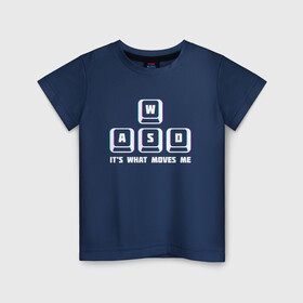 Детская футболка хлопок с принтом WASD в Курске, 100% хлопок | круглый вырез горловины, полуприлегающий силуэт, длина до линии бедер | wasd | видеоигры | киберспорт | пк боярин