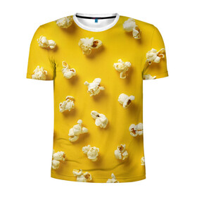 Мужская футболка 3D спортивная с принтом Попкорн в Курске, 100% полиэстер с улучшенными характеристиками | приталенный силуэт, круглая горловина, широкие плечи, сужается к линии бедра | Тематика изображения на принте: popcorn | воздушная | еда | кино | кинотеатр | кукуруза | кушать | попкорн | сладкий | соленый | сырный | хрустящий