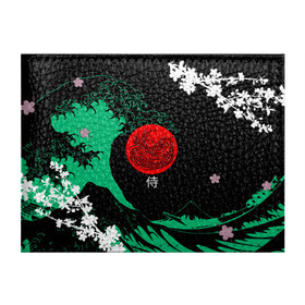 Обложка для студенческого билета с принтом Japanese style в Курске, натуральная кожа | Размер: 11*8 см; Печать на всей внешней стороне | ninja | samurai | больгая волна | дракон | иероглиф | ниндзя | природа | самурай | япония | японское искусство
