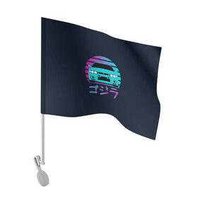 Флаг для автомобиля с принтом Skyline R33 в Курске, 100% полиэстер | Размер: 30*21 см | Тематика изображения на принте: gtr | jdm | nissan | r33 | skyline | stance | гтр | неон | скайлайн | тюнинг