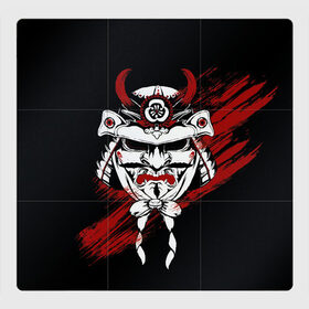 Магнитный плакат 3Х3 с принтом Самурай Маска в Курске, Полимерный материал с магнитным слоем | 9 деталей размером 9*9 см | cyberpunk 2077 | ninja | samurai | киберпанк | маска самурая | путь война | самурай | сёгун | семь самураев | токио | чёрный самурай | японский самурай