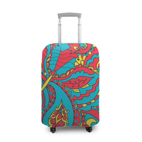 Чехол для чемодана 3D с принтом Цветочный Узор в Курске, 86% полиэфир, 14% спандекс | двустороннее нанесение принта, прорези для ручек и колес | paisley | бабочка | бута | индия | ориентальный | орнамент | цветы