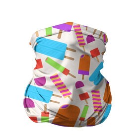 Бандана-труба 3D с принтом Мороженое в Курске, 100% полиэстер, ткань с особыми свойствами — Activecool | плотность 150‒180 г/м2; хорошо тянется, но сохраняет форму | десерт | мороженое | сладкий лед | фруктовый лед | эскимо
