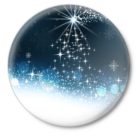 Значок с принтом Новогоднее Чудо в Курске,  металл | круглая форма, металлическая застежка в виде булавки | Тематика изображения на принте: 