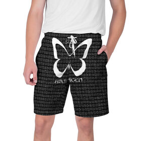 Мужские шорты 3D с принтом butterfly в Курске,  полиэстер 100% | прямой крой, два кармана без застежек по бокам. Мягкая трикотажная резинка на поясе, внутри которой широкие завязки. Длина чуть выше колен | аниме | бабочка | иероглифы