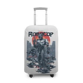 Чехол для чемодана 3D с принтом Робот полицейский в Курске, 86% полиэфир, 14% спандекс | двустороннее нанесение принта, прорези для ручек и колес | film | robo cop | robocop | абстрактное | девяностые | робокоп | робот коп | стильное | фильм