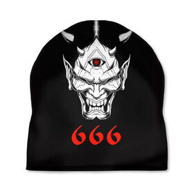 Шапка 3D с принтом 666 в Курске, 100% полиэстер | универсальный размер, печать по всей поверхности изделия | 666 | creep | scream | warrior | астрал | восставший из ада | демон | монстр | призрак | принт 666 | страшилки | хоррор | хоррор футболки | хэллоуин
