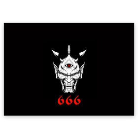 Поздравительная открытка с принтом 666 в Курске, 100% бумага | плотность бумаги 280 г/м2, матовая, на обратной стороне линовка и место для марки
 | Тематика изображения на принте: 666 | creep | scream | warrior | астрал | восставший из ада | демон | монстр | призрак | принт 666 | страшилки | хоррор | хоррор футболки | хэллоуин